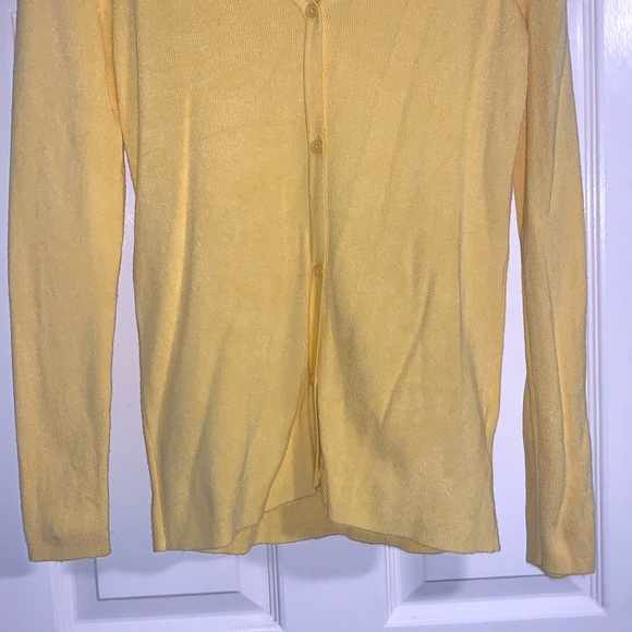 Threadbare yellow V neck cardigan button down, long sleeve, SZ 6 - Picture 6 of 8